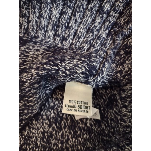 LL Bean Women's Navy & White 100% Cotton Pull Over Sweater Size S - Picture 4 of 8